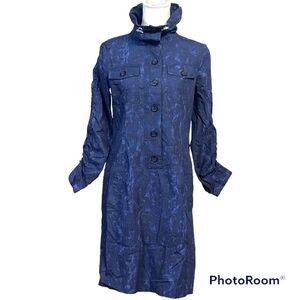 Michael Kors Shirt Dress Stretch Blue & Black